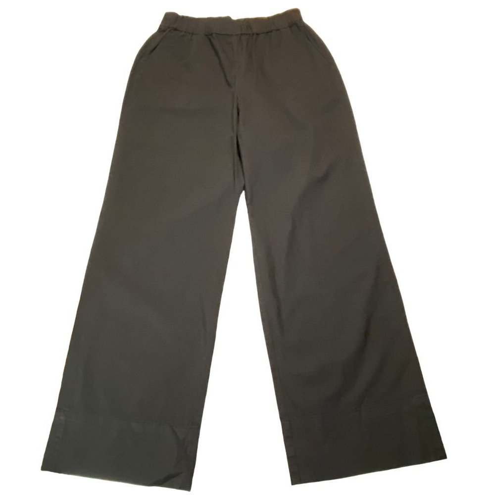Everlane Women's Black High Waisted Wide-Leg Cotton Pants Size M